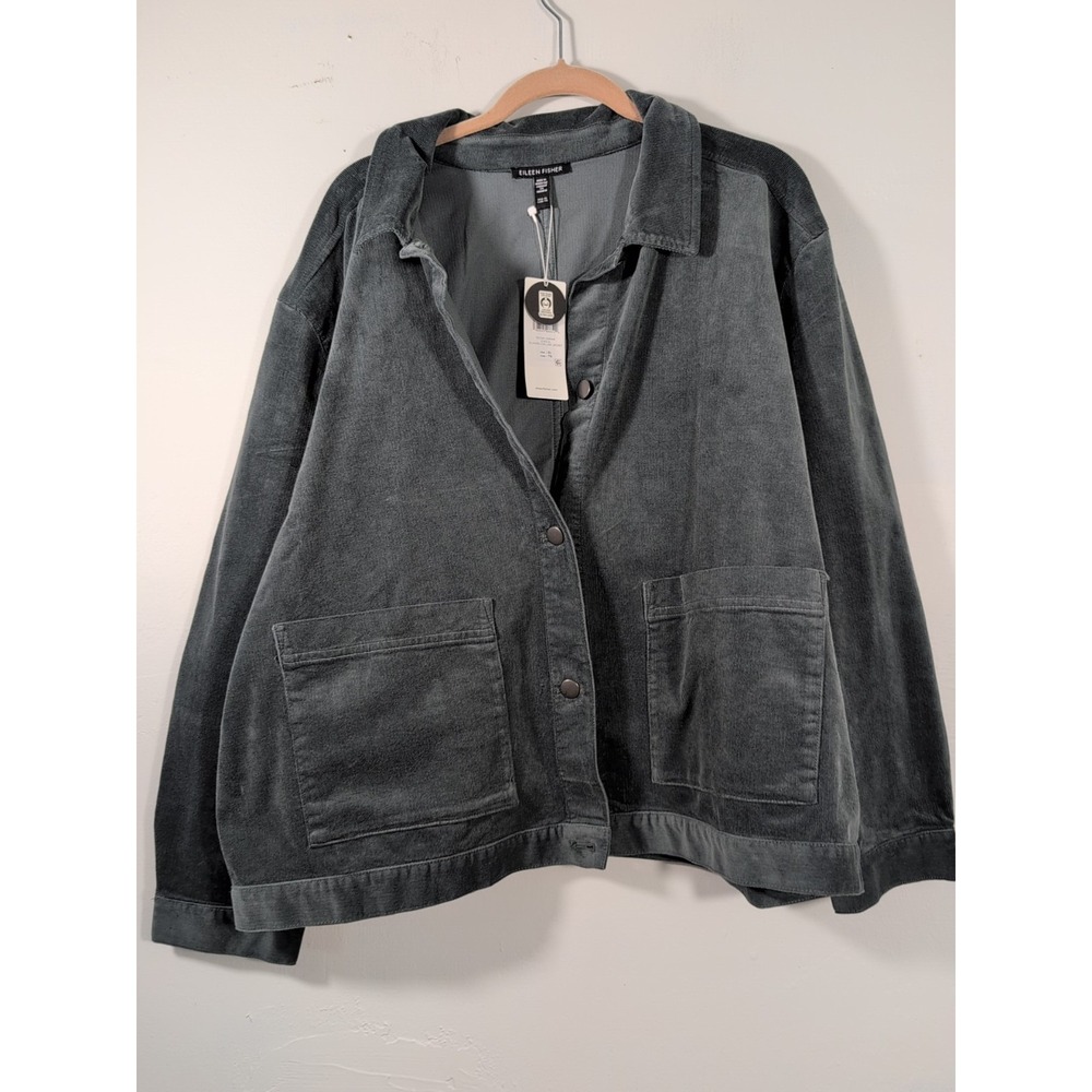 NWT $218 Eileen Fisher Woodland Classic Collar Velvet Jacket XL - Picture 3 of 14